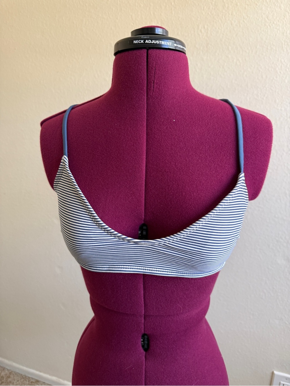 Striped Bikini top with Blue Straps